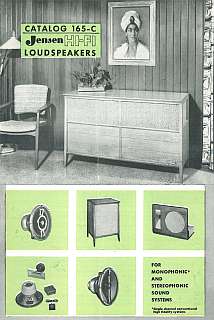 Jensen HiFi Loudspeakers  Catalog 165C 1959